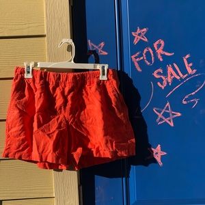 Bright orange summer shorts w/pockets